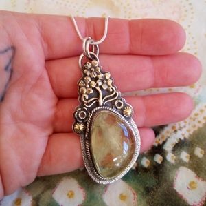 ❤ Artisan Prehnite Sterling Silver Pendant Necklace, The Dreaming Stone!